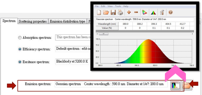 OptisWorks Flip Chip螢光粉及光源設定