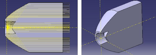 【光線折射路徑剖面示意圖】